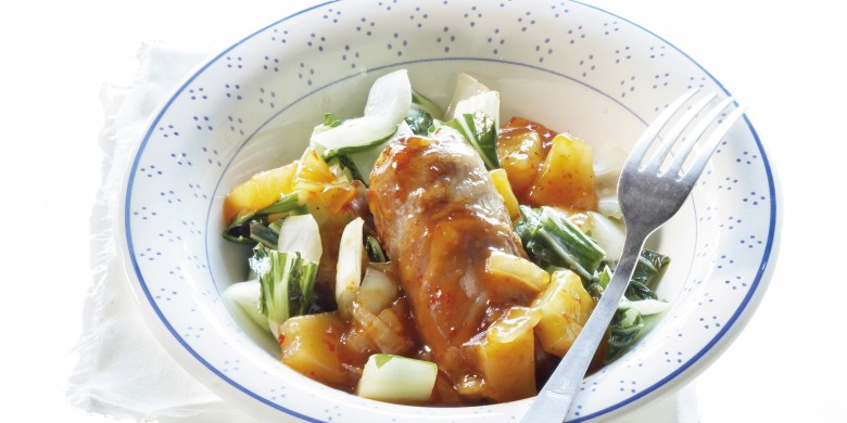 Slavinken met ananas en paksoi