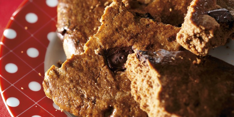 Speculaasbrokken met chocoladestukjes