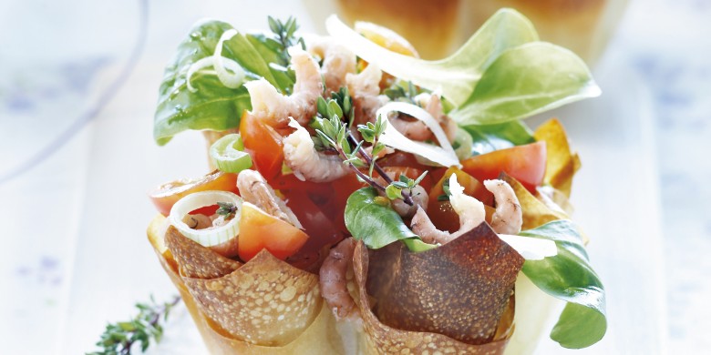 Tomatentaartje met Hollandse garnalen
