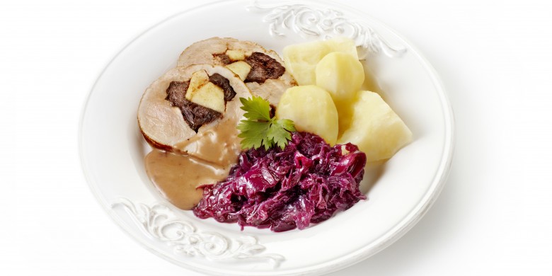 Varkensfilet met appel en pruimen