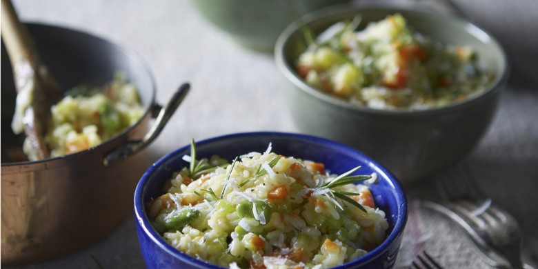 Risotto primavera met tuinbonen
