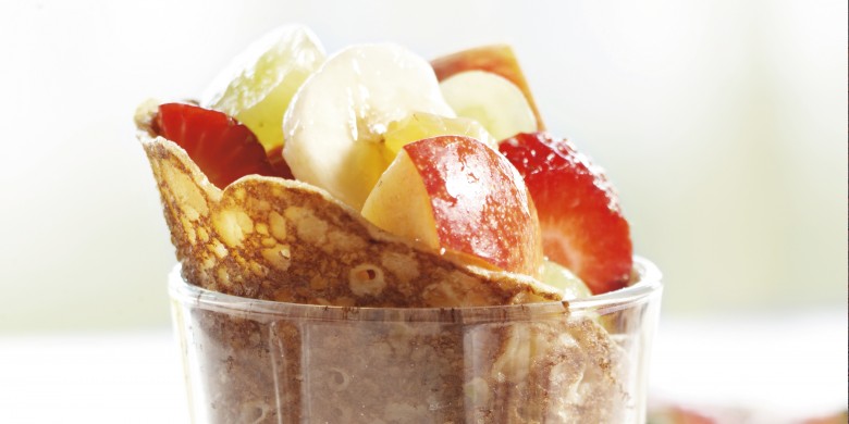 Wrapper met bonte fruitsalade