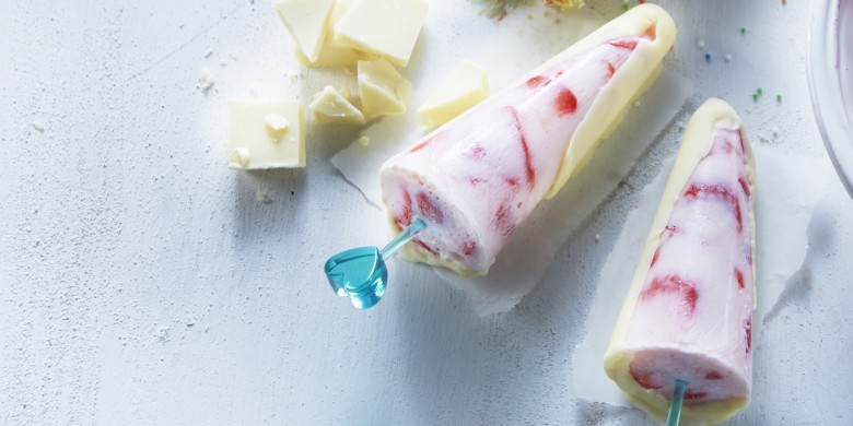Yoghurtijs aardbeien- chocolade