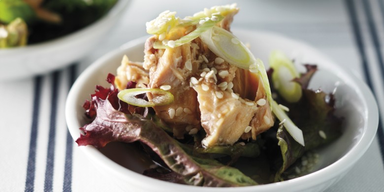 Zalmamuse met sesam en soja