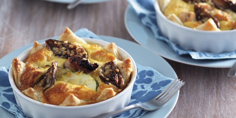 Zalmquiche met karameluien