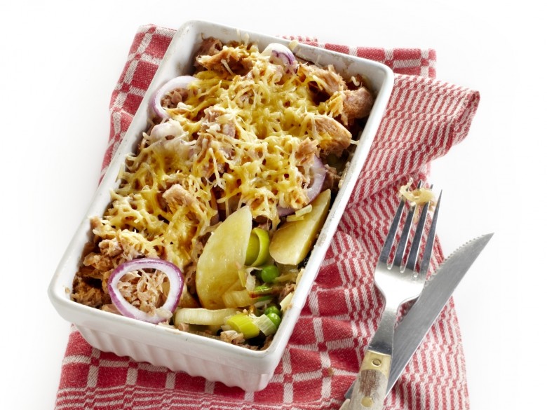 Aardappelgratin met tonijn