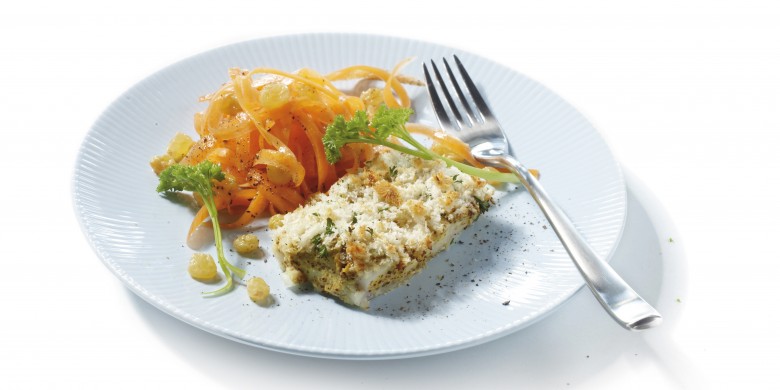 Krokante koolvis met wortelsalade