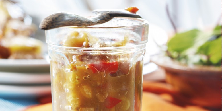 Perzikchutney voor bij de braai