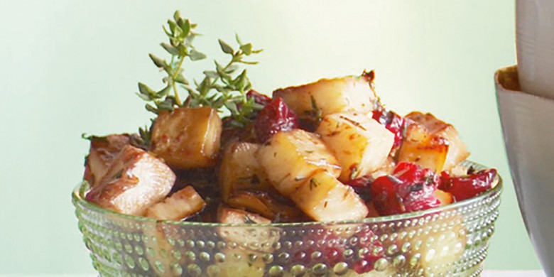 Roergebakken knolselderij met cranberry's