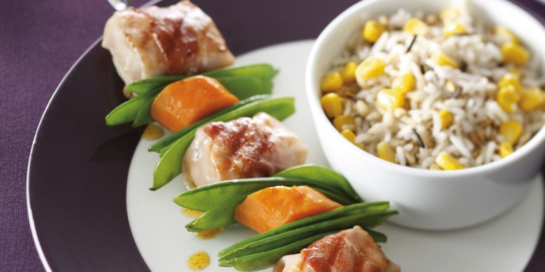 Visbrochette met wilde rijst