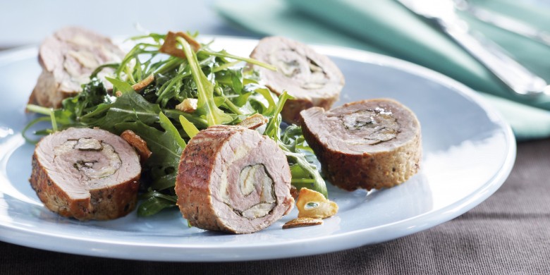 Kalfsrolletjes gevuld met mozzarella-omelet
