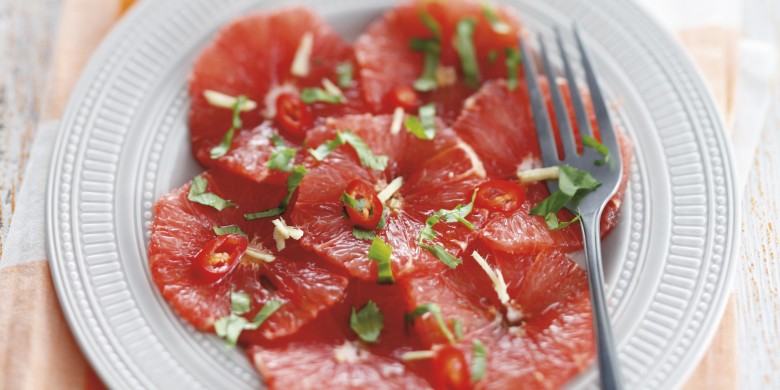 Carpaccio van grapefruit met Thaise dressing