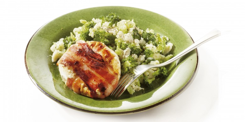 Lentestamppot met geitenkaaspakketjes