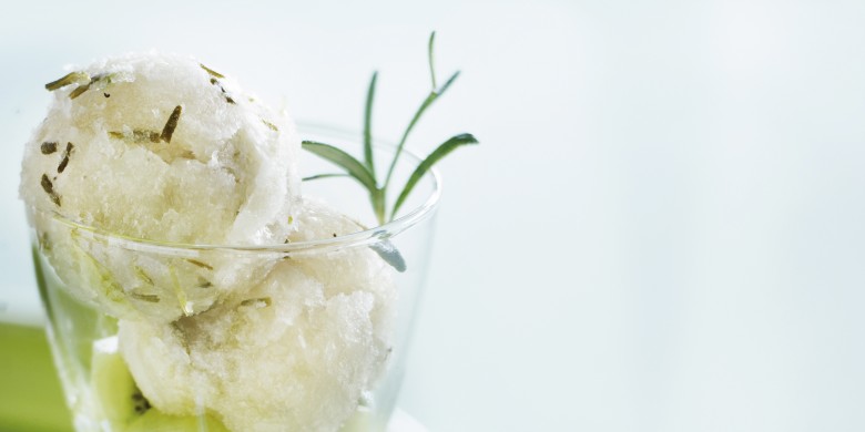 Rozemarijnsorbet met kiwi
