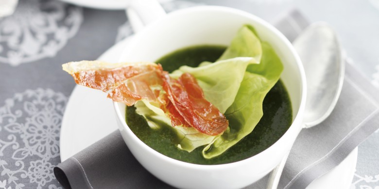 Kropsla-soep met krokante parmaham