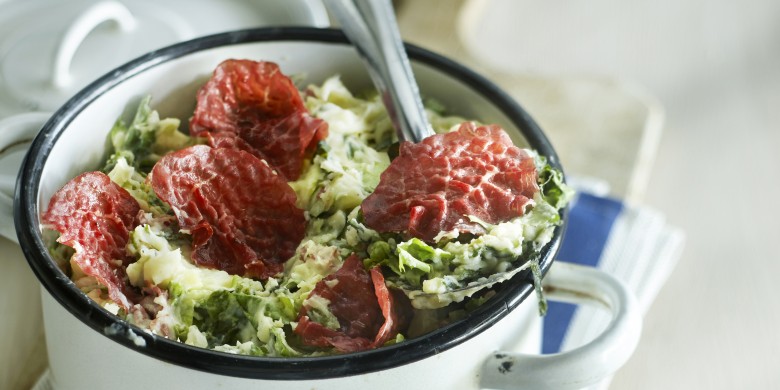 Achterhoekse stimpstamp met naegelholt en zure saus