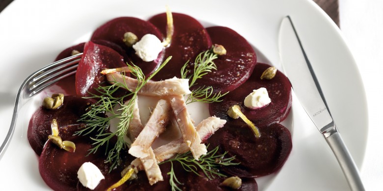 Bietensalade met kappertjesdressing