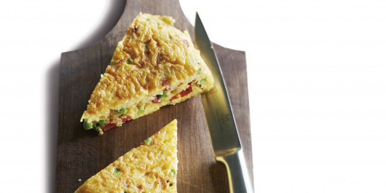 Tortilla van rijst met Spaanse worst