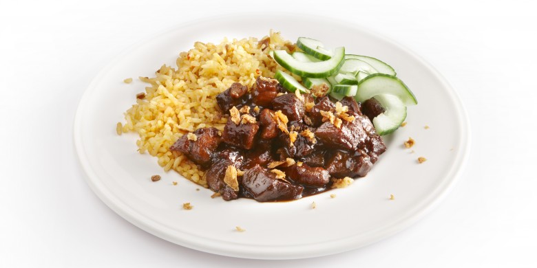 Babi ketjap met gebakken rijst