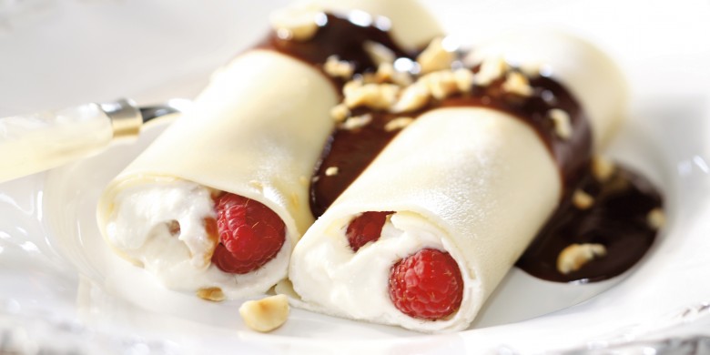 Cannelloni met zoete ricottavulling en chocoladesaus