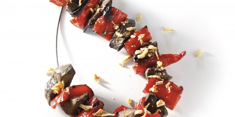 Biefsaté met honing-ketjapsaus