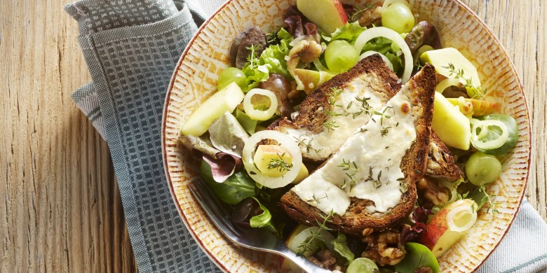 Herfstsalade met zache geitenkaas