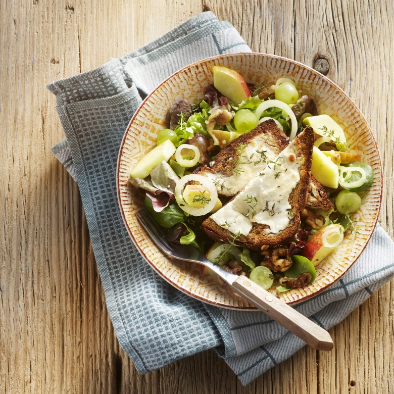 Herfstsalade met zache geitenkaas