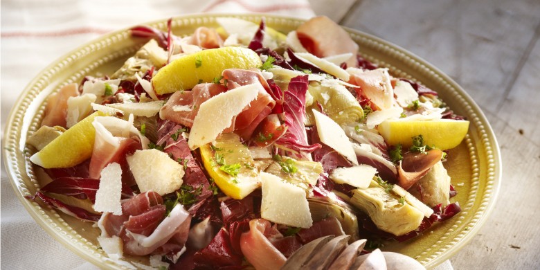 Artisjok met radicchio en balsamicodressing