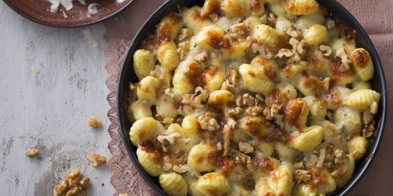 Gegratineerde gnocchi met gorgonzola en parmezaan
