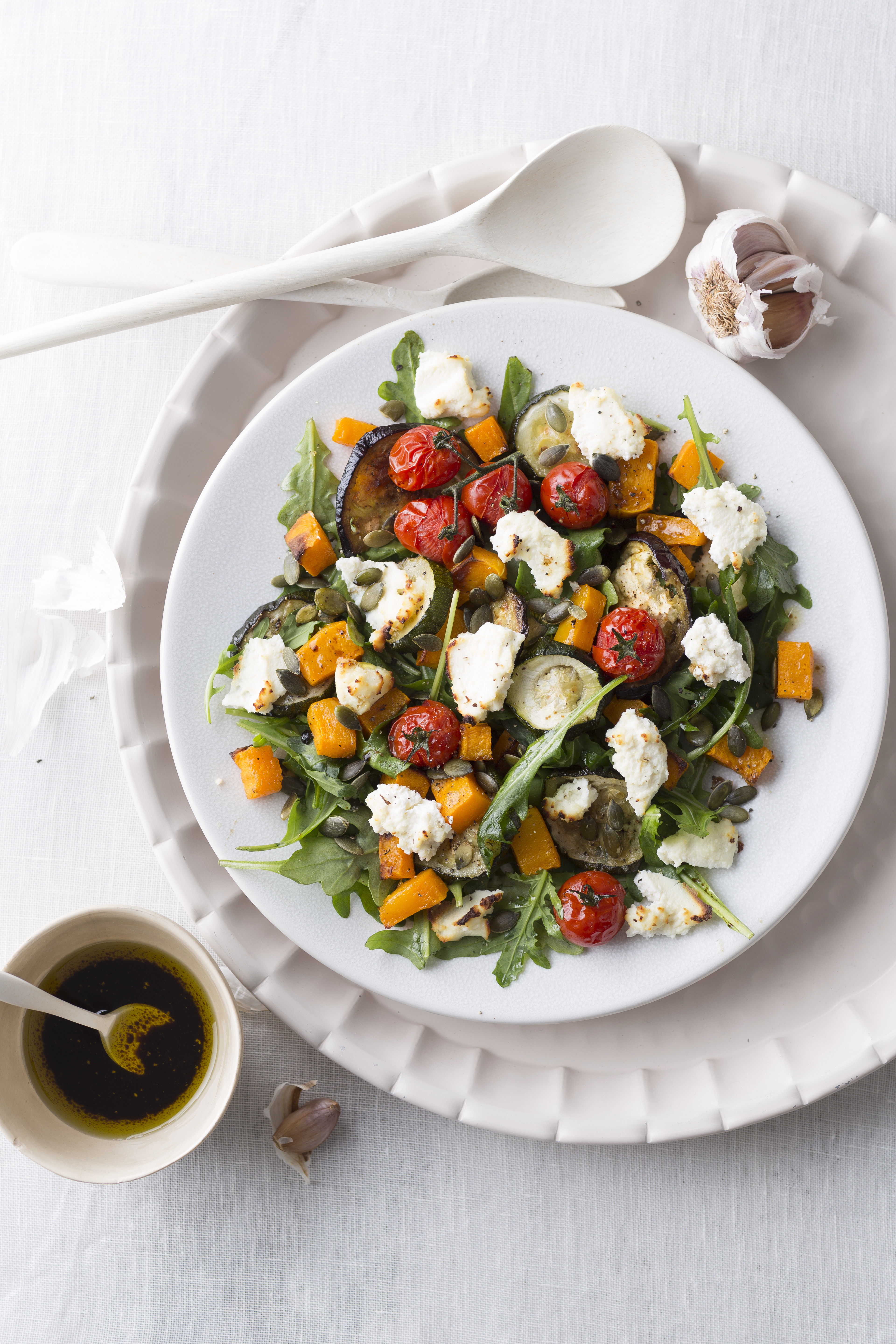 Gegrilde herfstgroentesalade met ricotta