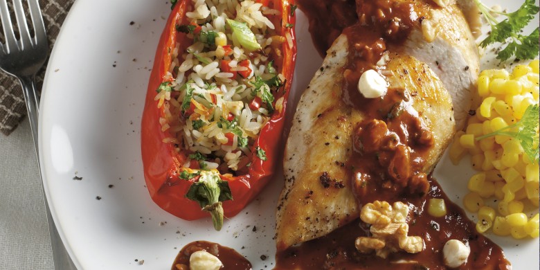 Kipfilet met chocoladesaus