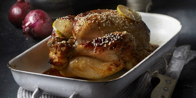 Gegrilde kip met gember-sojasaus