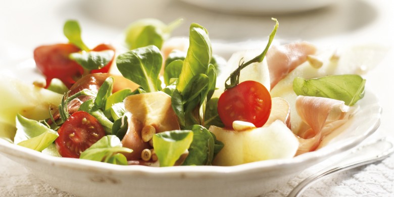 Meloensalade met parmaham