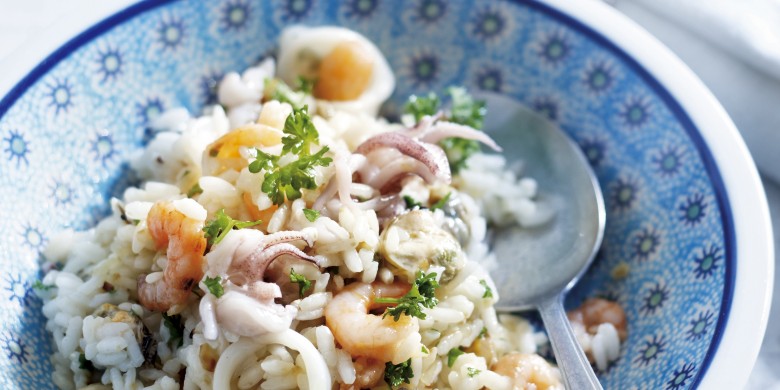 Risotto met zeevruchtencocktail