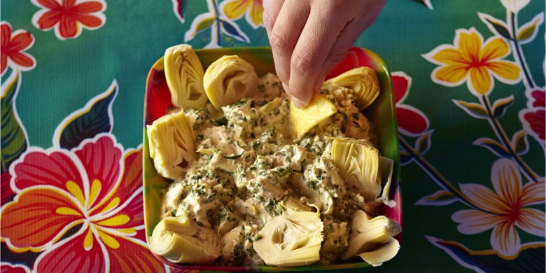 Artisjokdip met spinazie en Parmezaan