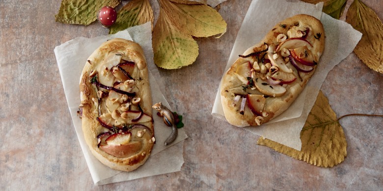 Pizzette met roomkaas en fruit