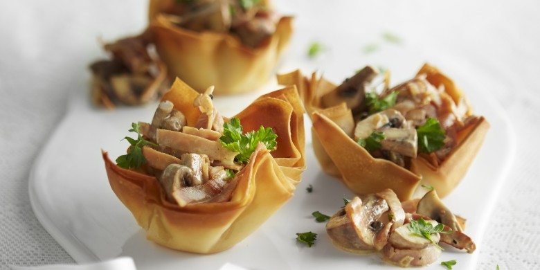 Filopasteitjes met paddenstoelen