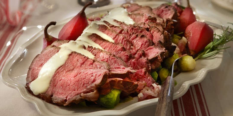 Rosbief met mierikswortel-mosterdsaus