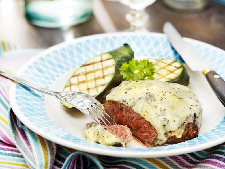 Biefstuk met blauwe kaas