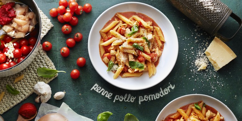 Penne pollo pomodori