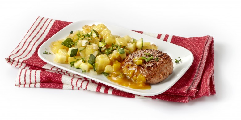 Tartaartje met kaasaardappels en courgette