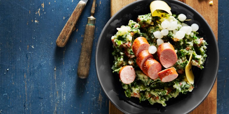 Boerenkool met worst, spekjes en boerenkaas