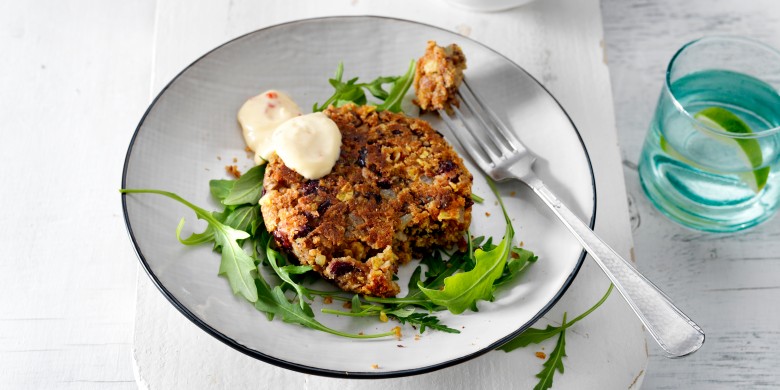 Bonenburger met tomatenrijst