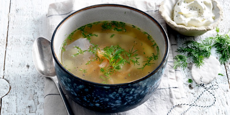 Aspergesoep met zalm