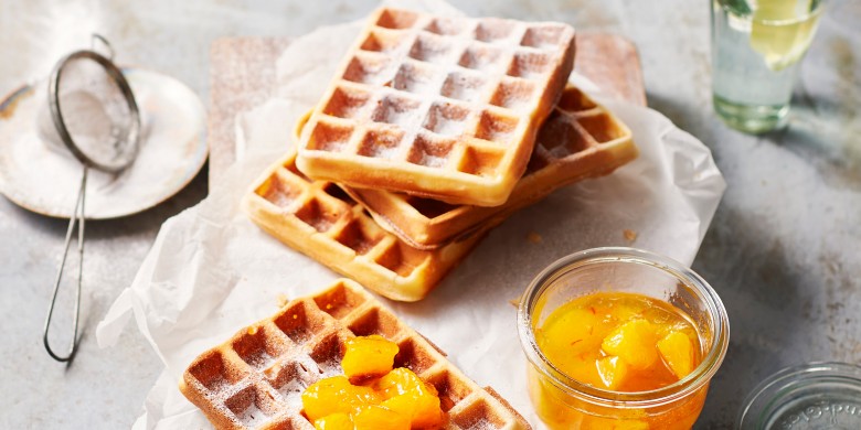 Wafels met sinaasappel en kardemom