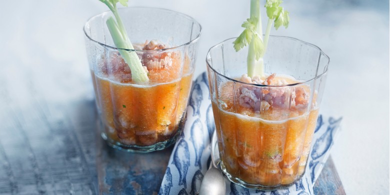 Meloengazpacho met Hollandse garnalen