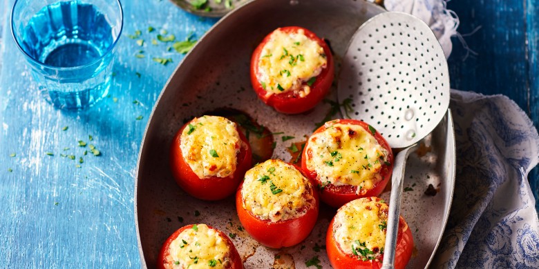 Tomaten met kruidenkwark uit de oven