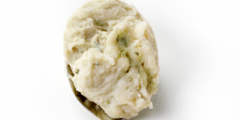 Aardappelpuree met blauwe kaas