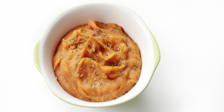 Aardappelpuree met tomaten