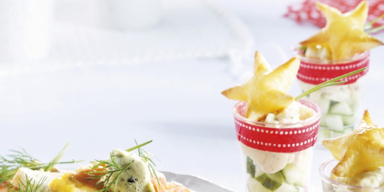 Glaasje hamsalade met brooddekseltje